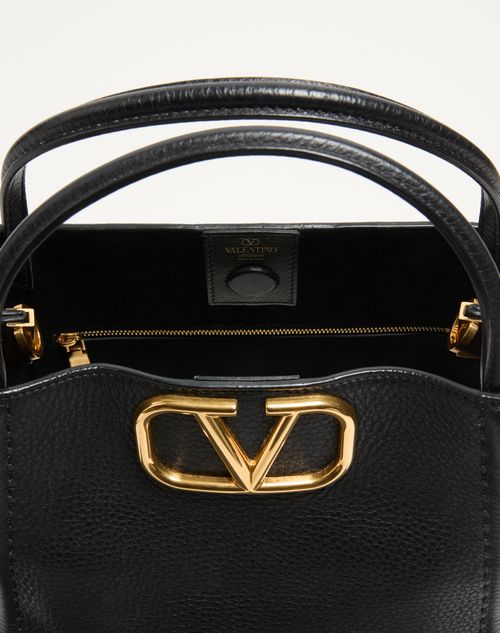 Valentino Garavani - Valentino Garavani Alltime Medium Handbag In Grainy Calfskin - Black - Woman - Top Handle Bags
